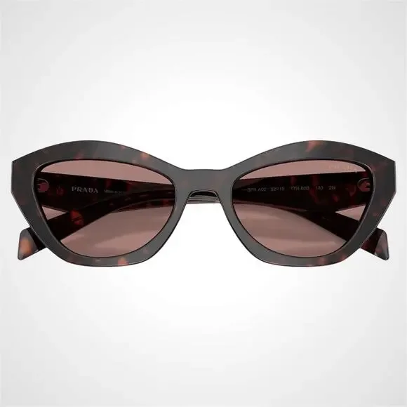 New PRADA Sunglasses Brown Root Tortoise Butterfly Brown Lens - Picture 5 of 6